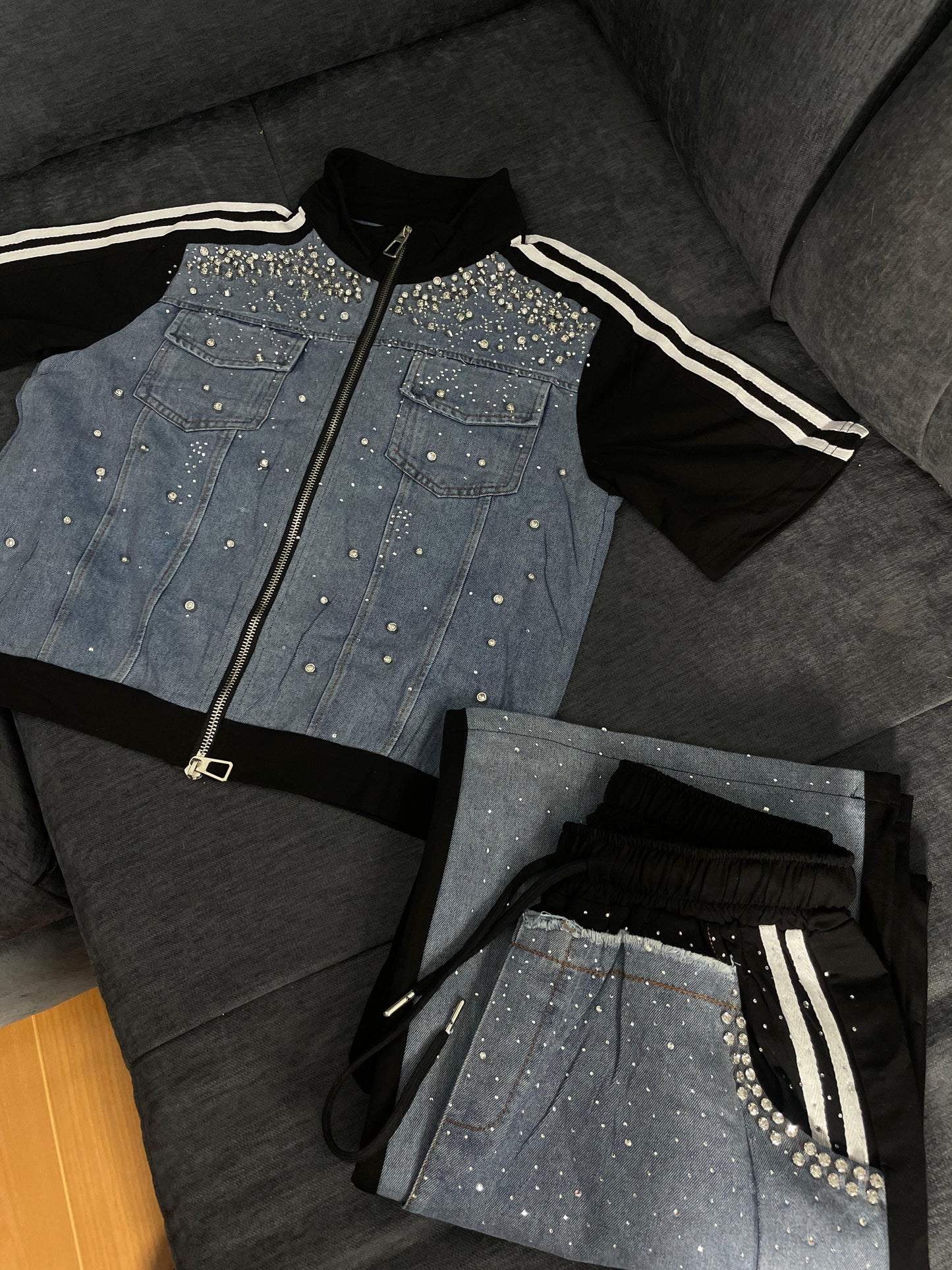 Conjunto denim Glow black