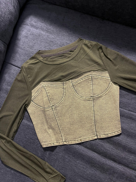 Malla Top -  Denim