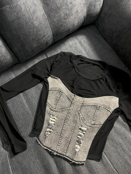 Malla Top -  Denim