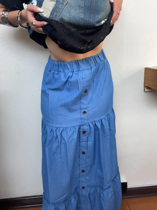 Falda larga Denim